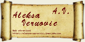 Aleksa Veruović vizit kartica